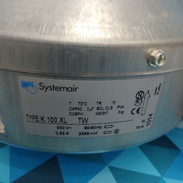 Вентилятор канальный SYSTEMAIR K 100 XL (2350 обор./мин, 230V, IP44) Германия