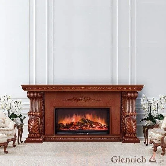 Электрокамин (очаг+портал) Glenrich Сенатор (Premier S86) Мокко
