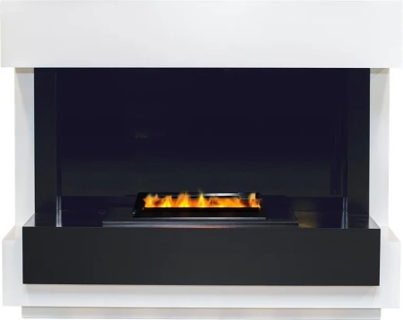 Каминокомплект Cube - Белый с черным с очагом Cassette 400 LNH-INT PS (без дров) (Dimplex)
