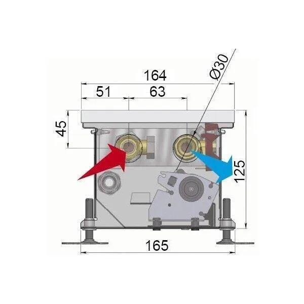 Внутрипольный конвектор длиной 2,1 м - 3 м Minib COIL-KT1 2750