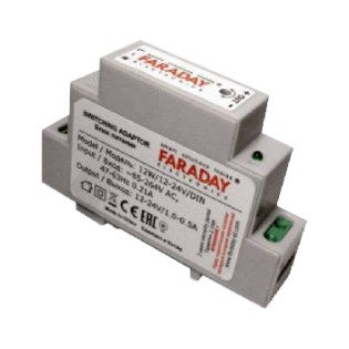 Блок питания с креплением на DIN рейку 12W/12-24V