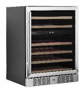 ШКАФ ВИННЫЙ TEFCOLD TFW200-2S ЧЕРНЫЙ, РАМА ДВЕРИ НЕРЖ.