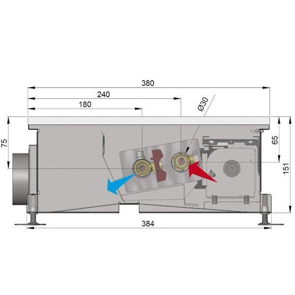 Внутрипольный конвектор длиной 1,6 м - 2 м Minib COIL-KT2 2000