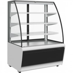 Витрина холодильная напольная ПОЛЮС K70 VM 0,9-2 STANDARD 9006-9005 (открытая)+Ночная шторка ( K70 (KC70) VM 0,9-2 (открытая))