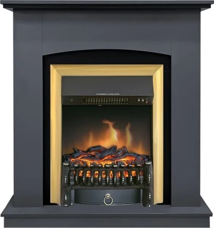 Каминокомплект Barcelona SFT (Разборный) - Серый графит с очагом Fobos FX Brass (Royal Flame)