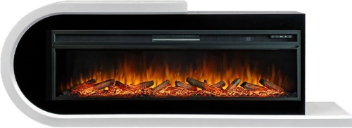 Каминокомплект Basel 60 L - Белый с черным с очагом Vision 60 LOG LED