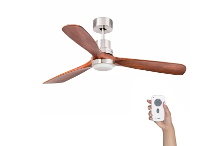 Люстра-вентилятор Faro Lantau Led Nickel Wood DC 33518DC