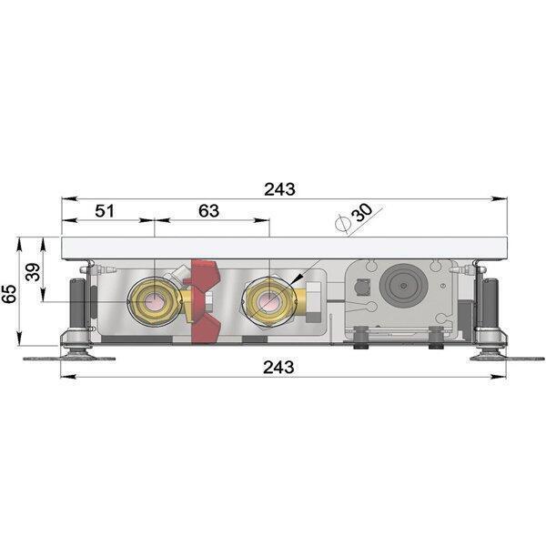 Внутрипольный конвектор длиной 30 см - 1 м Minib COIL-T60 1000
