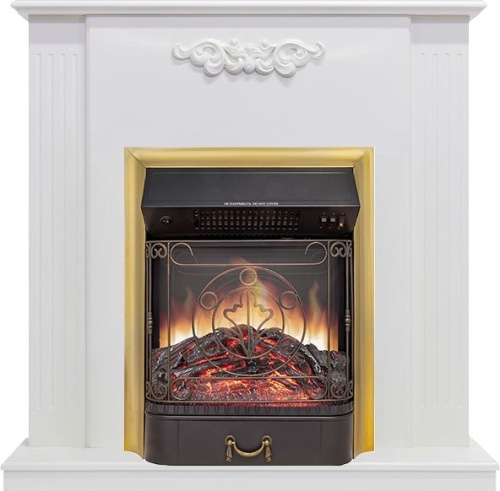 Каминокомплект Capri - Белое дерево делюкс с очагом Majestic FX M Brass