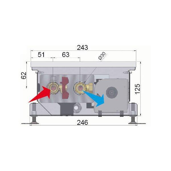 Внутрипольный конвектор длиной 30 см - 1 м Minib COIL-KT3  900