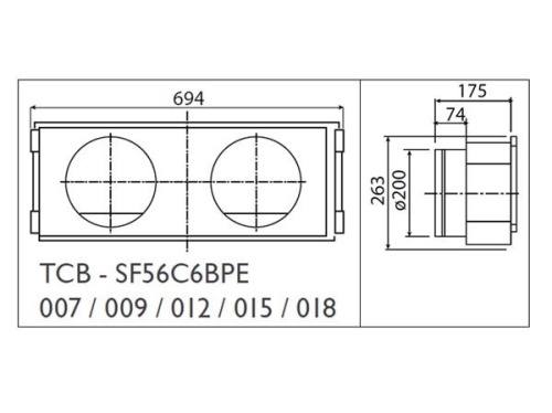 Фланец воздушный стандартный (TCB-SF56C6BPE) Toshiba