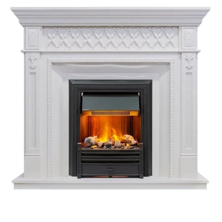 Каминокомплект Alexandria - Белый дуб с очагом Brookline Black (Dimplex)