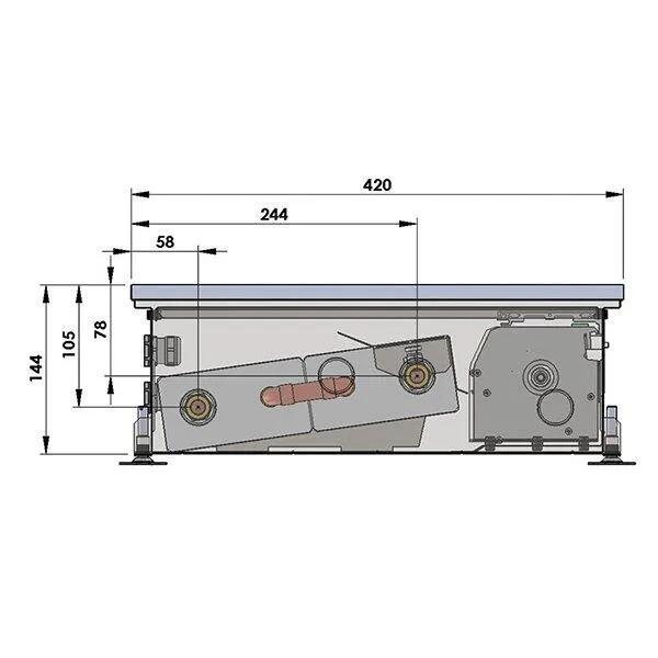 Внутрипольный конвектор длиной 1,6 м - 2 м Minib COIL-KTW 2000