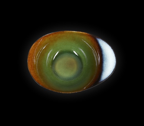 Салатник овальный «Corone Verde» 180х130 мм, синий+зеленый