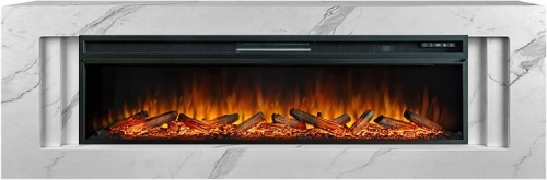 Каминокомплект Line 60 SFT White Marble (Разборный) - Белый мрамор с очагом Vision 60 LOG LED