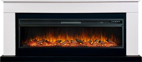 Каминокомплект Bergen 60 (Разборный) - Белый с черным с очагом Vision 60 LOG LED