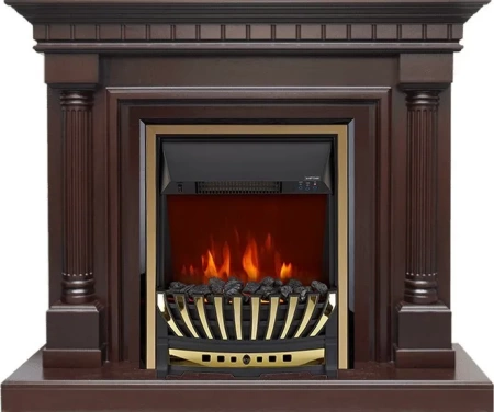 Каминокомплект Dallas - Темный дуб с очагом Aspen Gold (Royal Flame)