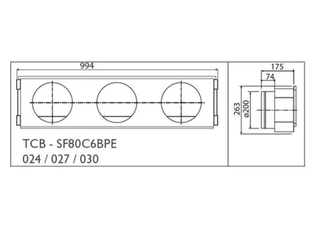 Фланец воздушный стандартный (TCB-SF80C6BPE) Toshiba