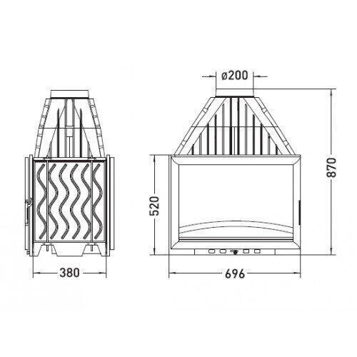 Дровяная топка  Invicta Grand Vision 700 double face
