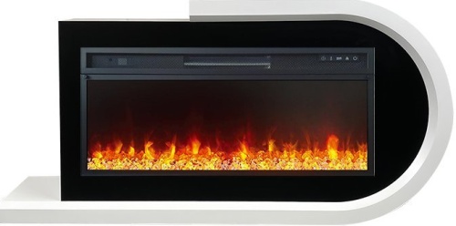Каминокомплект Basel R - Белый с черным с очагом Vision 42 LED