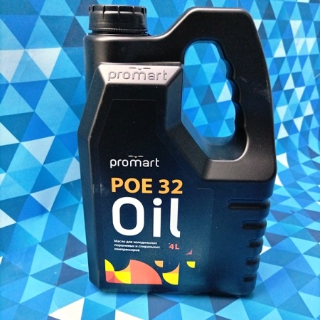 Масло синтетическое Promart POE 32 (4л.) для работы с HFC (ГФУ): R134a, R404A, R507, R407C, R410, R2