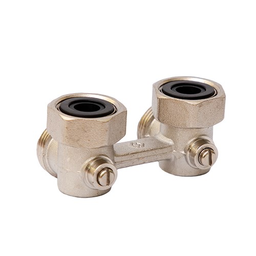 Узел нижнего подключения угловой, с шаровым затвором MVI 3/4"*3/4"