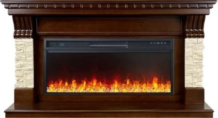 Каминокомплект Denver - Темный дуб / Бежевый (Ширина 1500 мм) с очагом Vision 42 LED (Royal Flame)