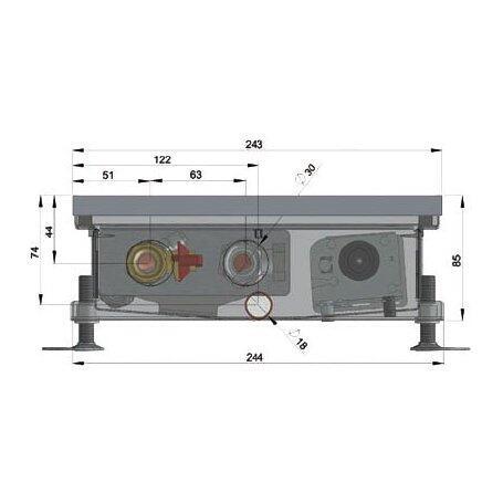 Внутрипольный конвектор длиной 30 см - 1 м Minib COIL-TO85 900
