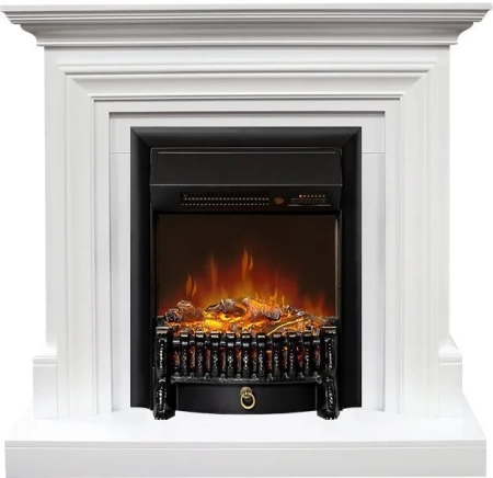 Каминокомплект Bradford - Белый с очагом Fobos FX M Black RC (Royal Flame)