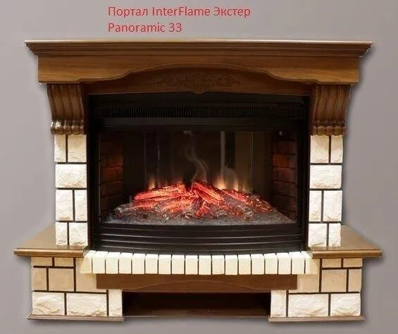 Очаг электрокамина InterFlame Panoramic 33 Quartz LED FX