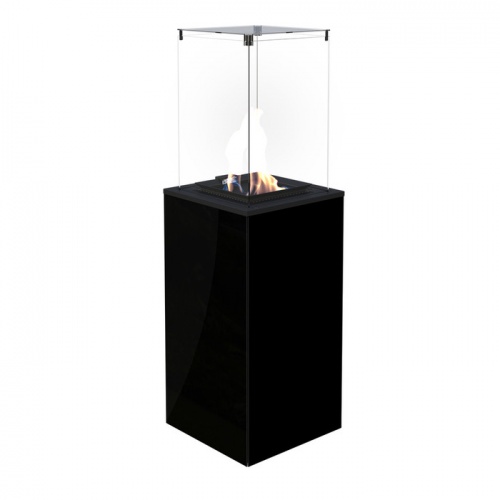 Газовый уличный обогреватель мощностью 8-10 кВт Kratki PATIO MINI/M/G31/37MBAR/CZ - черное стекло, с