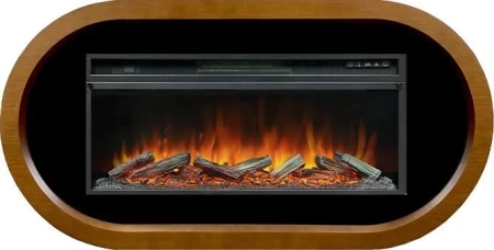 Каминокомплект Ellipse - Орех (ширина 1450 мм) с очагом Vision 42 LOG LED (Royal Flame)