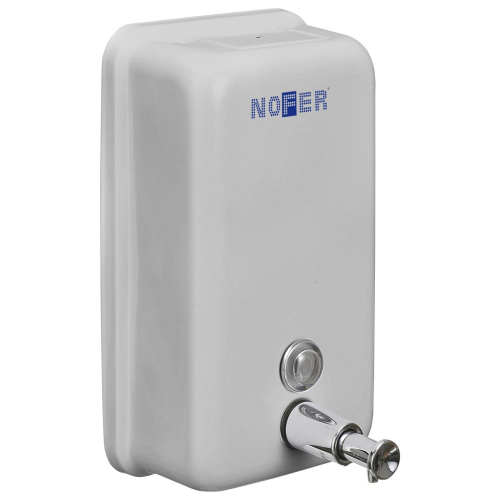 Дозатор жидкого мыла Nofer INOX белый прямоугольный 1200 мл
