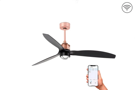 Люстра-вентилятор Faro Just Fan Led Copper Black DC Smart 33418WP-10