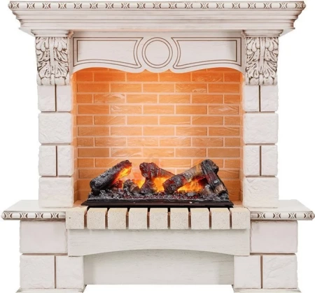 Каминокомплект Pierre Luxe - Слоновая кость / Шампань (Высота 1035мм) с очагом Cassette 600 NH (Dimplex)