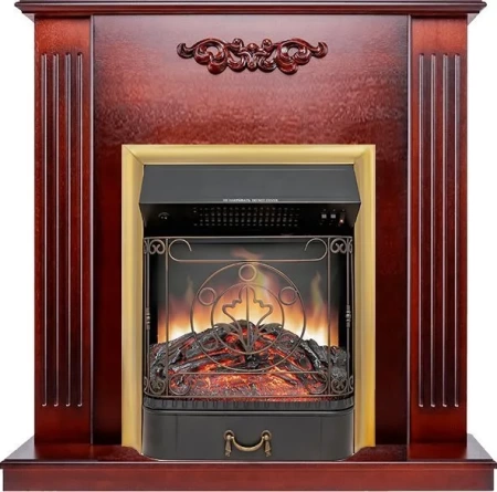 Каминокомплект Lumsden - Махагон коричневый антик с очагом Majestic FX Brass (Royal Flame)