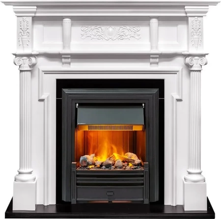 Каминокомплект Oxford - Белый с очагом Brookline Black (Dimplex)