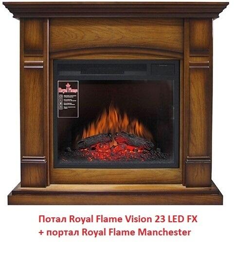 Деревянный портал Royal Flame Manchester под очаг Vision 23 LED FX