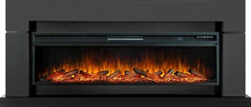 Каминокомплект Lindos Graphite Grey (линейный) с очагом Vision 60 LOG LED