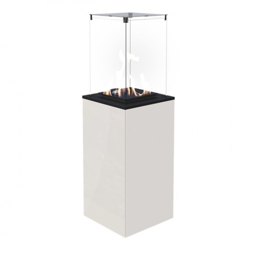 Газовый уличный обогреватель мощностью 8-10 кВт Kratki PATIO MINI/M/G31/37MBAR/B - белое стекло, с р