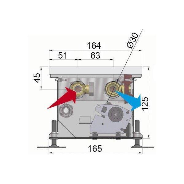 Внутрипольный конвектор длиной 30 см - 1 м Minib COIL-KT1 900
