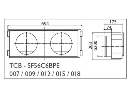 Фланец воздушный стандартный (TCB-SF56C6BPE) Toshiba