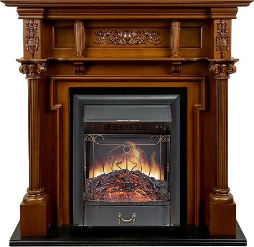 Каминокомплект Oxford - Орех с очагом Majestic FX Black