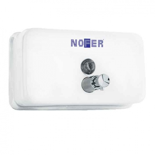 Дозатор жидкого мыла Nofer INOX горизонтальный 1200 мл белый