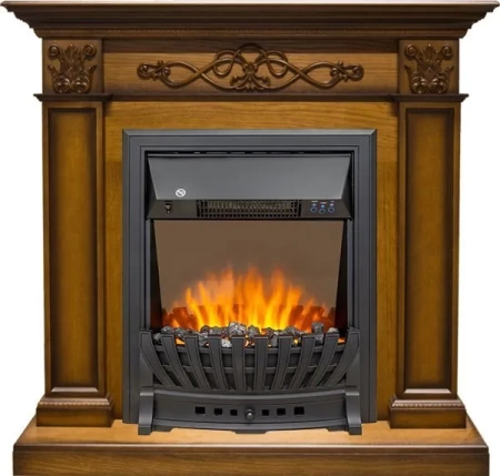 Каминокомплект Verona - Дуб антик с очагом Aspen Black (Royal Flame)