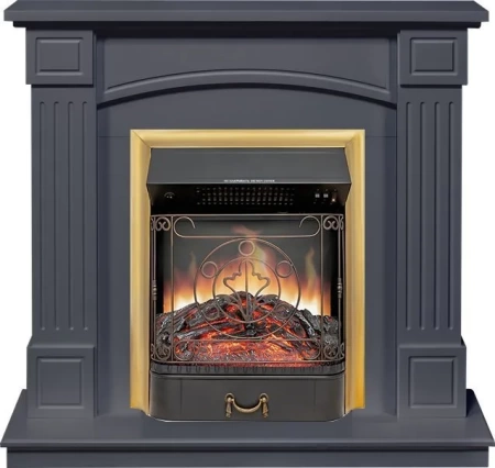 Каминокомплект Boston - Серый графит (Высота 925см) с очагом Majestic FX Brass (Royal Flame)
