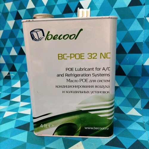Масло синтетическое Becool BC-POE 32 NC (4л.) HFC хладагентами: R134a, R404A, R507, R407C, R410A