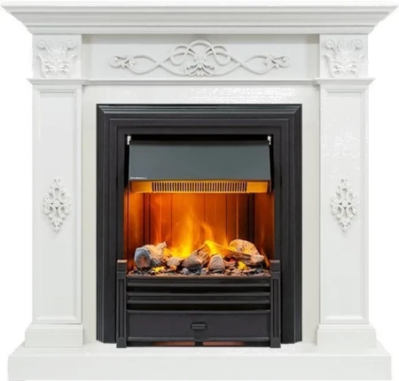 Каминокомплект Derby - Белый дуб с очагом Brookline Black (Dimplex)