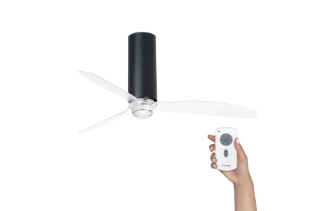 Люстра-вентилятор Faro Tube Fan Led Black Matt Trans DC 32036-10