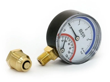 Термоманометр BSR 120°C, 4 бар, 1/2", 63мм, радиальный
